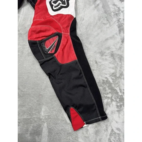 Vintage Fox Racing 180 Pants Mens 36 Red Black White Motocross Bike Leather Y2K - Picture 16 of 16